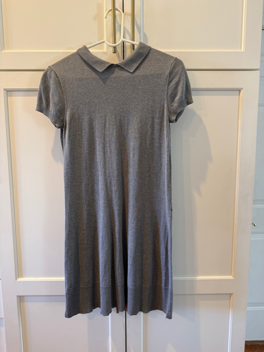 Lacoste Gray Short-Sleeve Polo Collar Dress